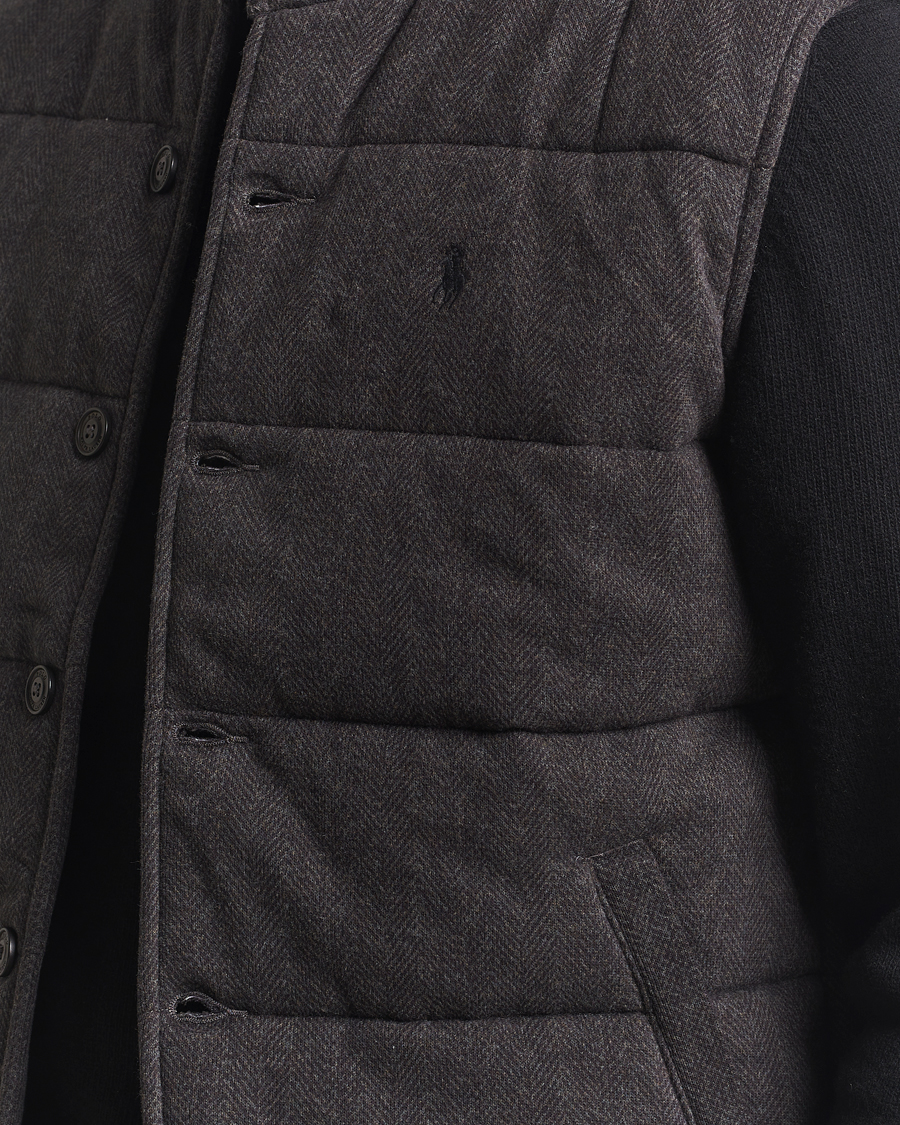 Uomini | Gilet | Polo Ralph Lauren | Knitted Herringbone Vest Dark Charcoal Heather