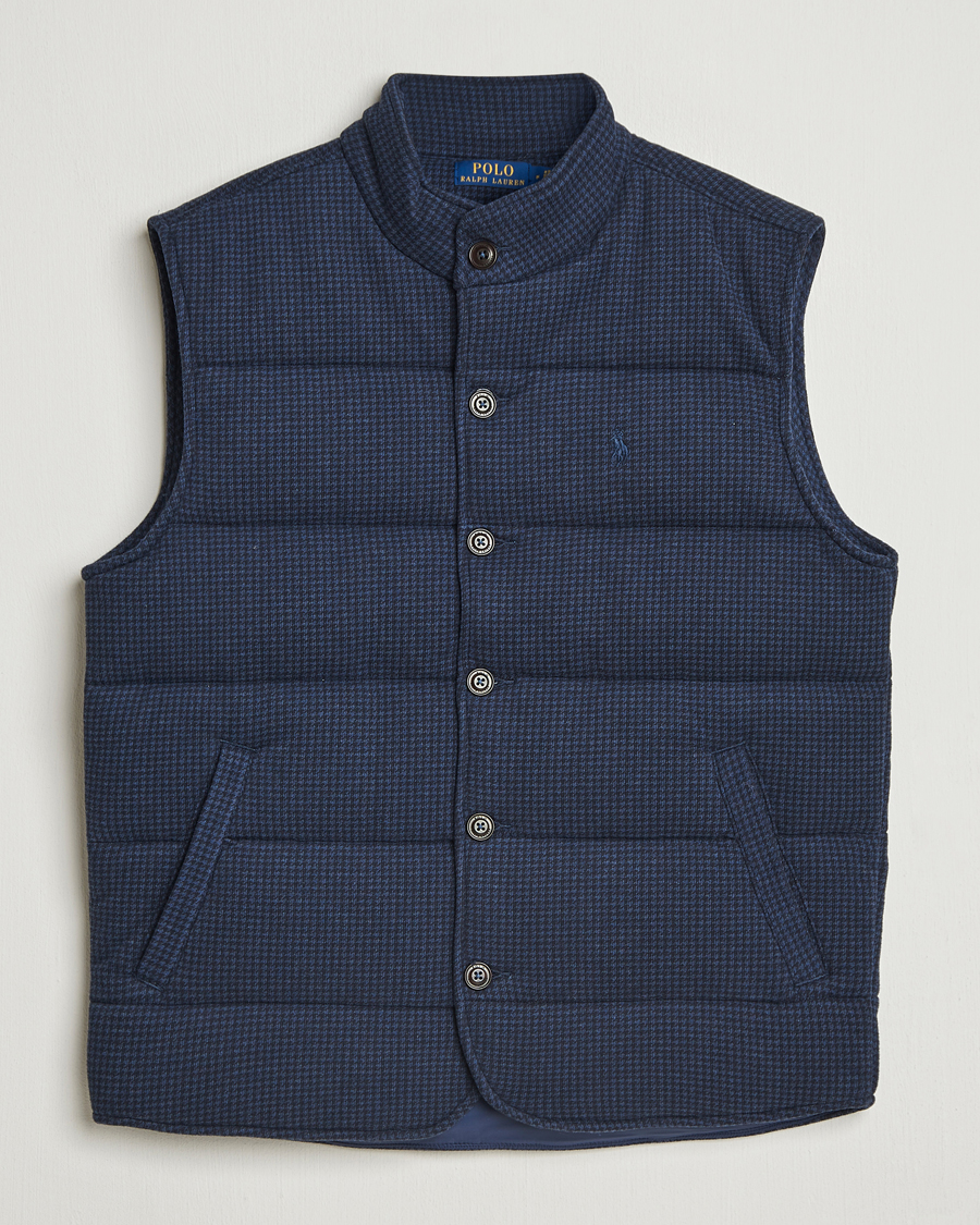 Uomini | Gilet | Polo Ralph Lauren | Knitted Dogtooth Vest Winter Navy Heather