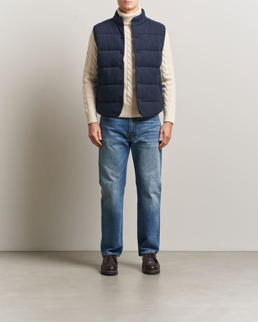 Uomini | Gilet | Polo Ralph Lauren | Knitted Dogtooth Vest Winter Navy Heather