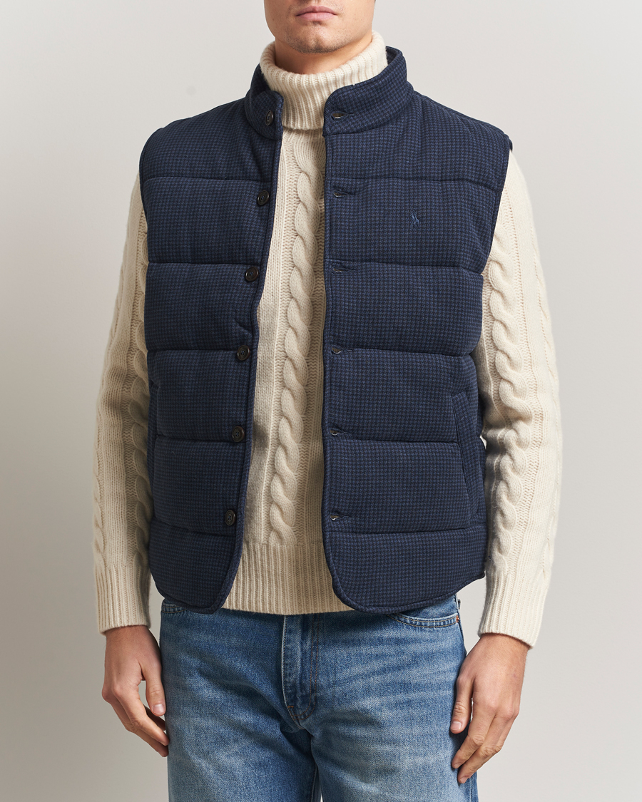 Uomini | Gilet | Polo Ralph Lauren | Knitted Dogtooth Vest Winter Navy Heather