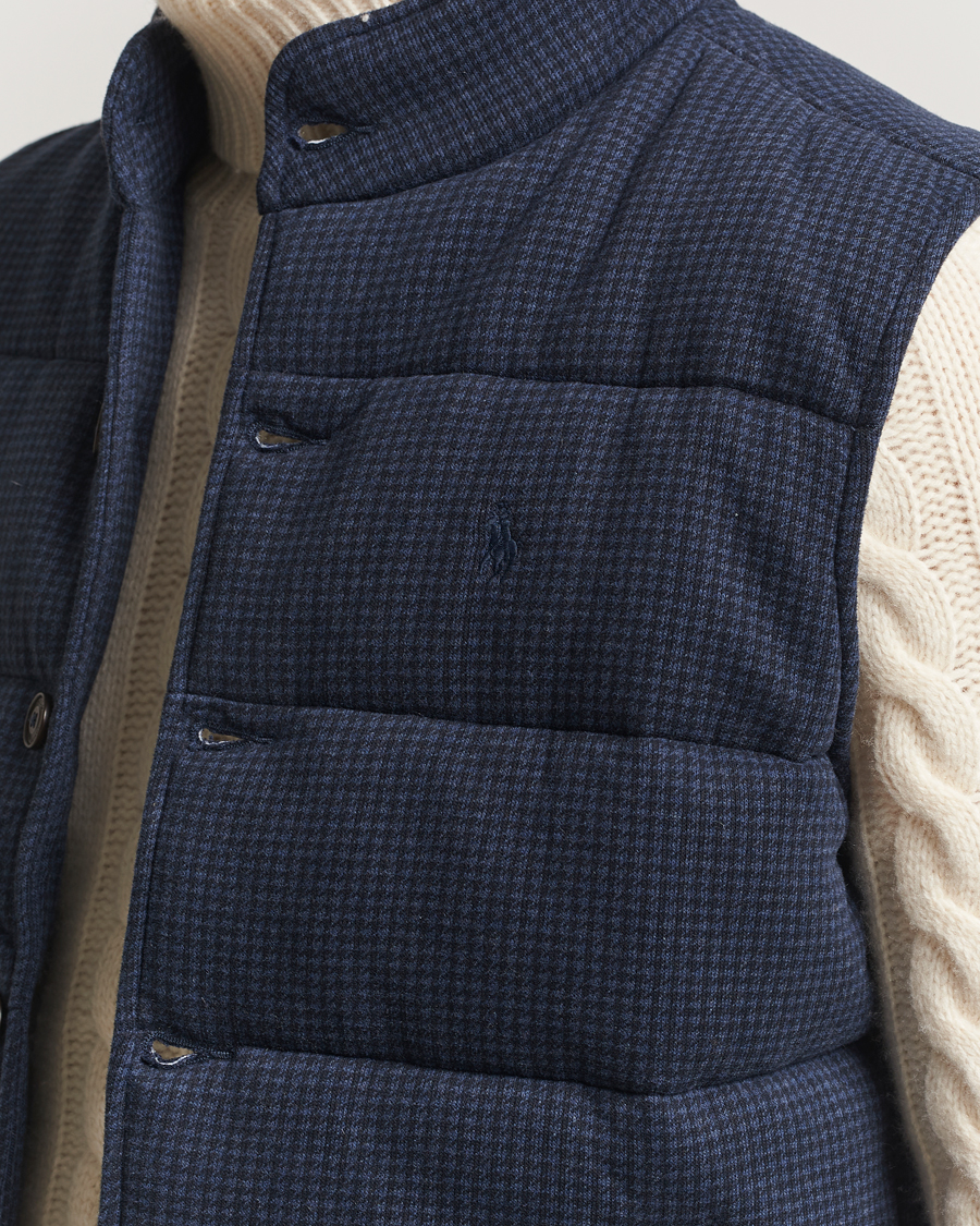 Uomini | Gilet | Polo Ralph Lauren | Knitted Dogtooth Vest Winter Navy Heather
