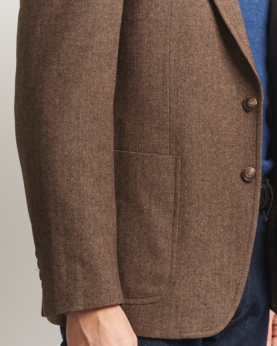 Uomini | Blazers | Polo Ralph Lauren | Herringbone Single Breasted Sportcoat Brown/Tan