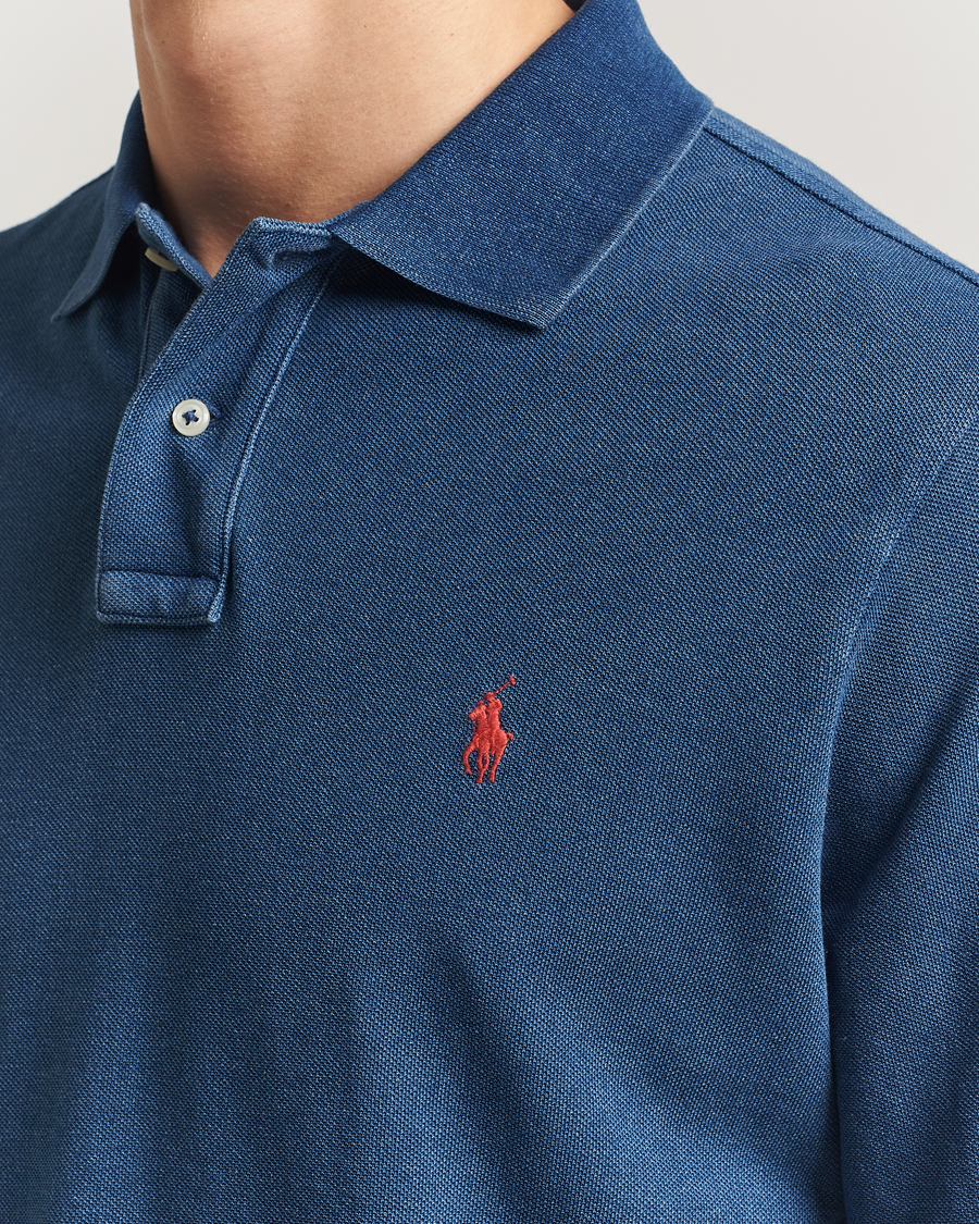 Uomini | Polo | Polo Ralph Lauren | Custom Slim Fit Long Sleeve Polo Shirt Medium Indigo