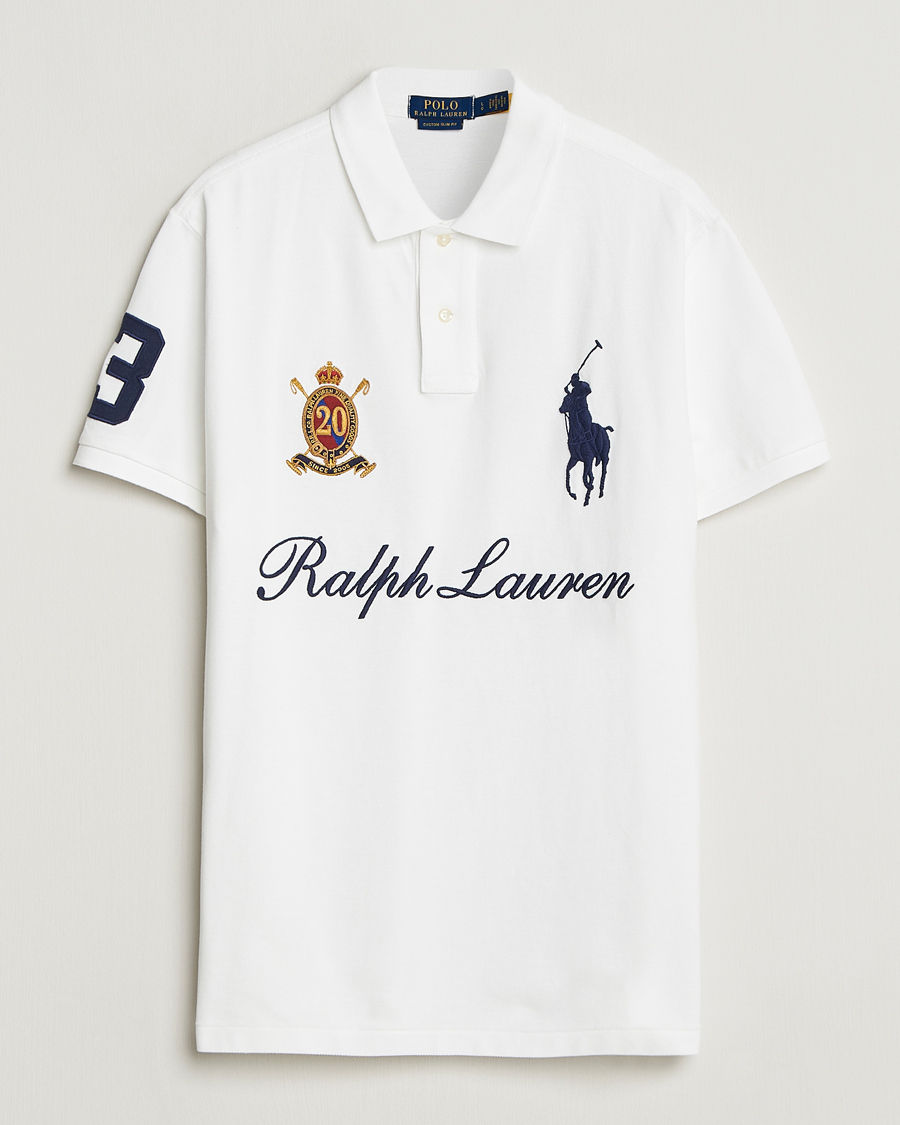 Uomini | Polo | Polo Ralph Lauren | Custom Slim Fit Big Pony Polo White