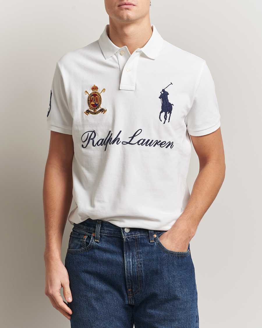 Uomini | Polo | Polo Ralph Lauren | Custom Slim Fit Big Pony Polo White
