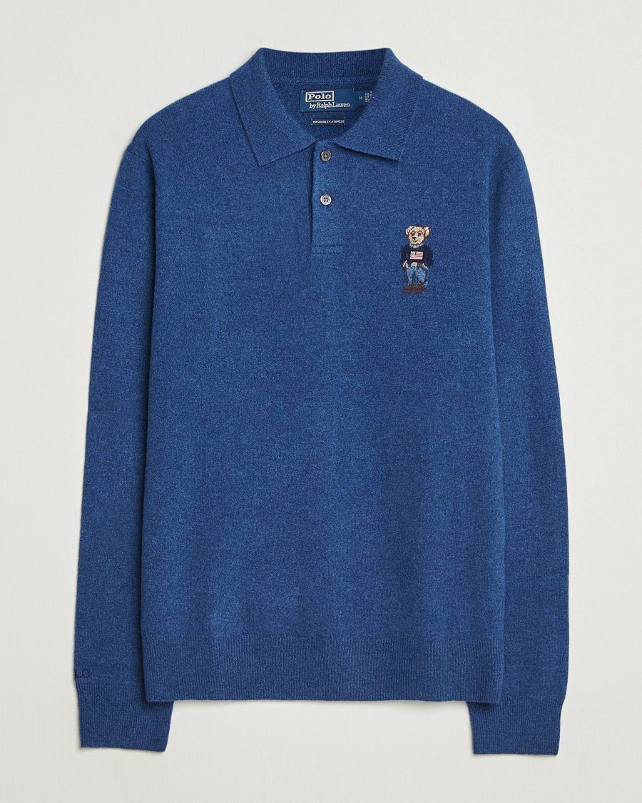 Uomini | Polo | Polo Ralph Lauren | Washed Long Sleeve Bear Polo Rustic Navy Heather