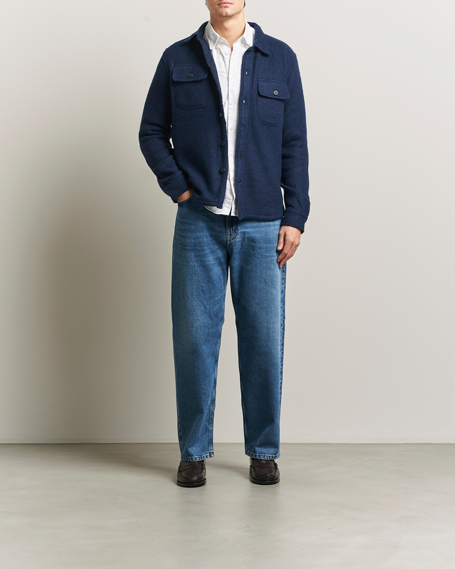 Uomini | Camicie | Polo Ralph Lauren | Felted Wool Pocket Shirt RL Navy