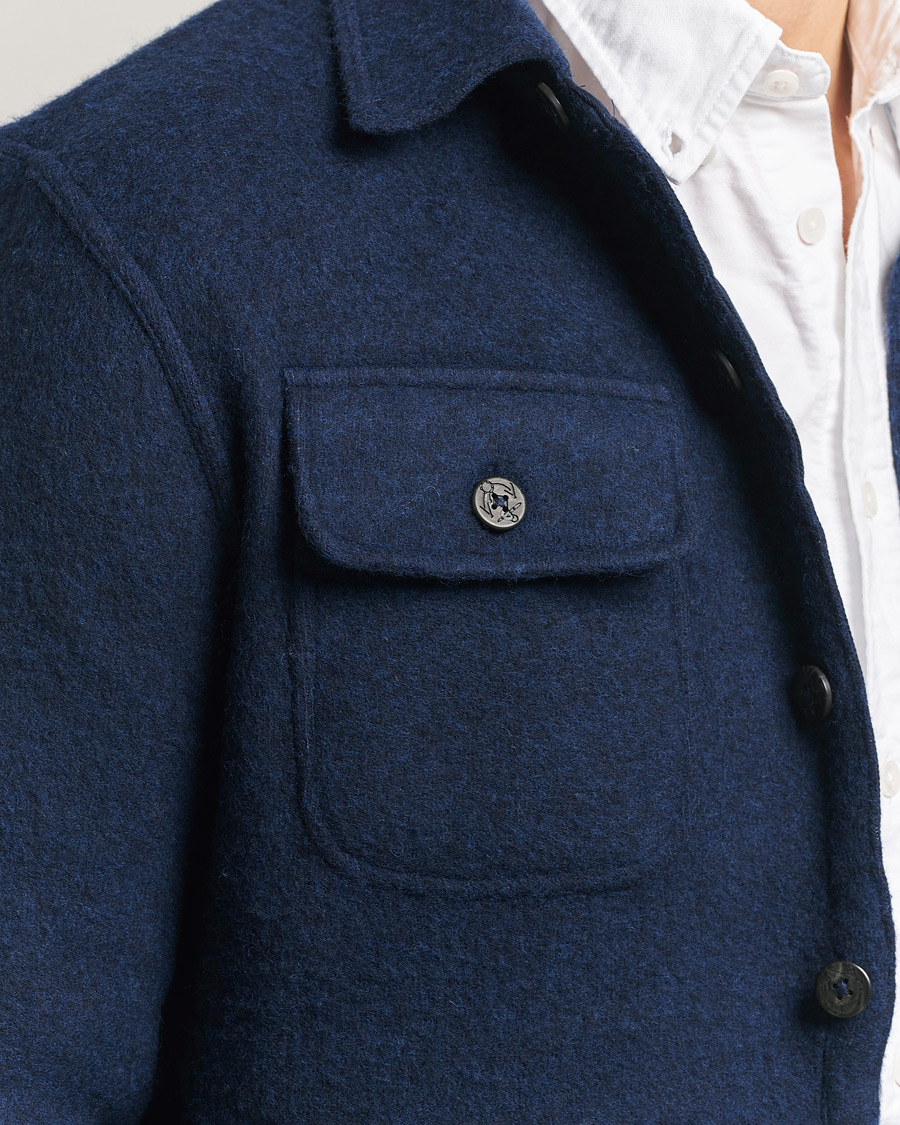 Uomini | Camicie | Polo Ralph Lauren | Felted Wool Pocket Shirt RL Navy