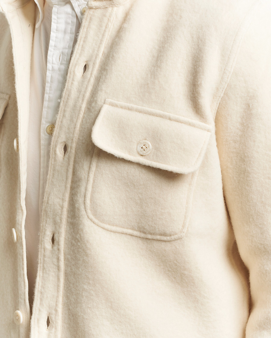 Uomini | Camicie | Polo Ralph Lauren | Felted Wool Pocket Shirt Andover Cream