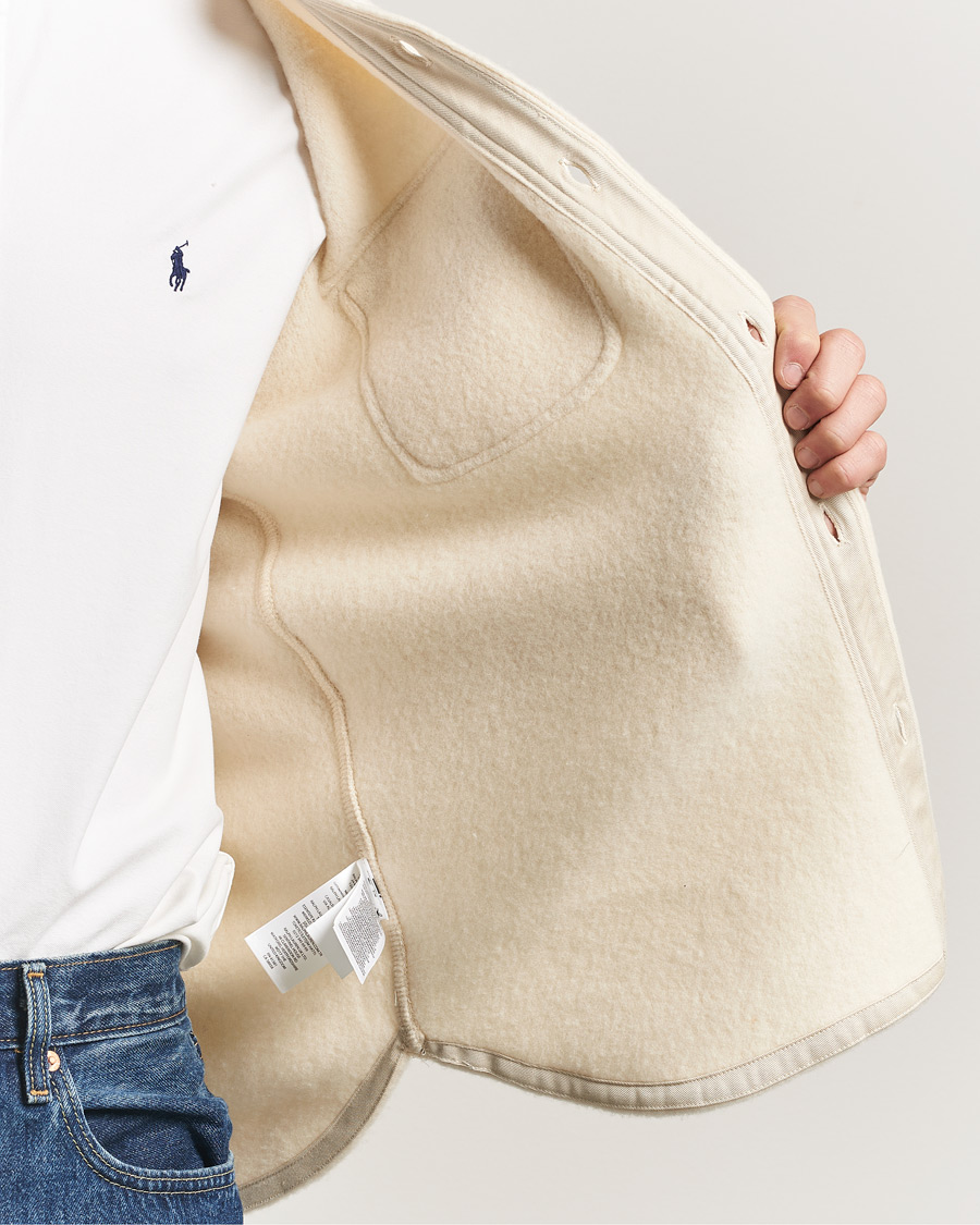 Uomini | Camicie | Polo Ralph Lauren | Felted Wool Pocket Shirt Andover Cream