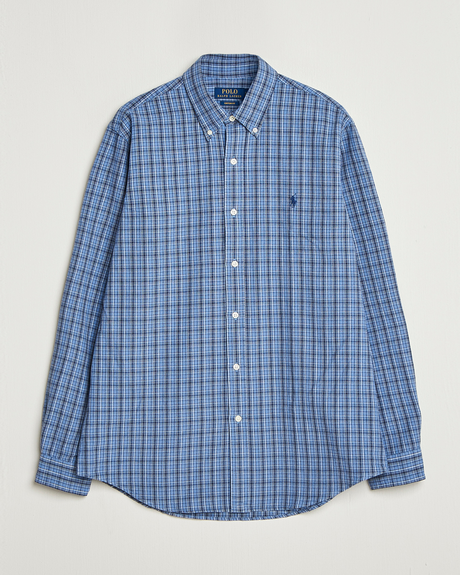 Uomini | Camicie | Polo Ralph Lauren | Custom Fit Checked Shirt Blue Heather Multi