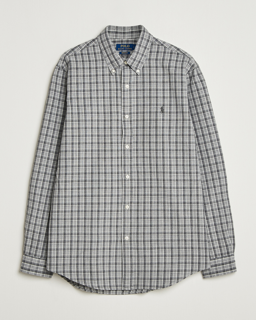 Uomini | Camicie | Polo Ralph Lauren | Custom Fit Checked Shirt Grey Heather Multi