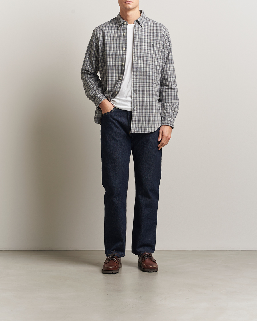Uomini | Camicie | Polo Ralph Lauren | Custom Fit Checked Shirt Grey Heather Multi