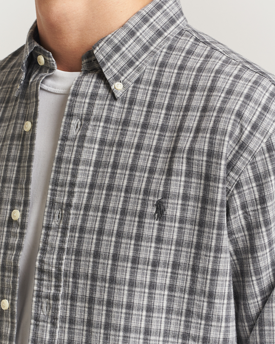Uomini | Camicie | Polo Ralph Lauren | Custom Fit Checked Shirt Grey Heather Multi