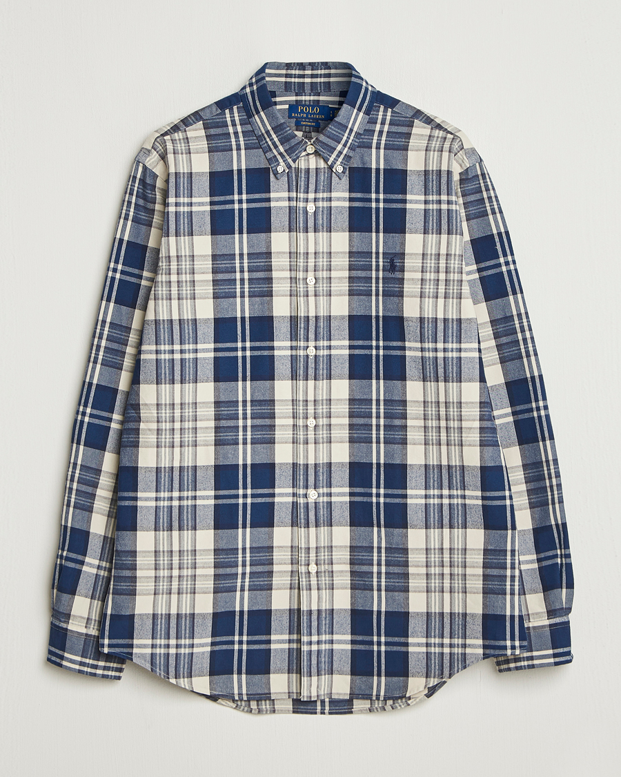 Uomini | Camicie | Polo Ralph Lauren | Custom Fit Checked Shirt White/Navy Multi
