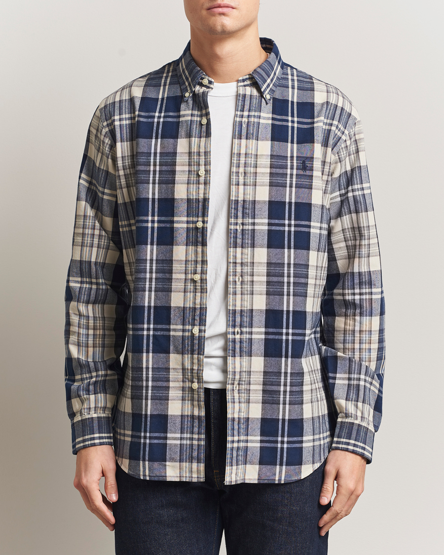Uomini | Camicie | Polo Ralph Lauren | Custom Fit Checked Shirt White/Navy Multi