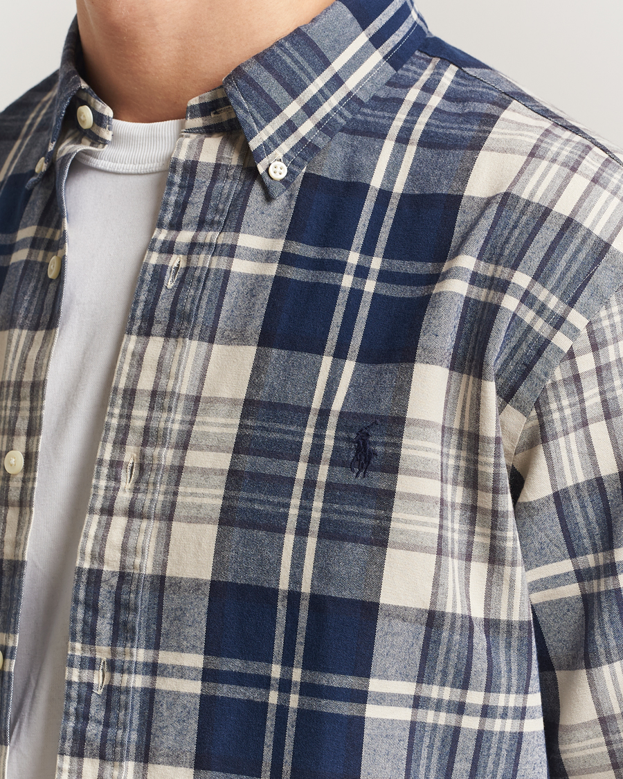 Uomini | Camicie | Polo Ralph Lauren | Custom Fit Checked Shirt White/Navy Multi