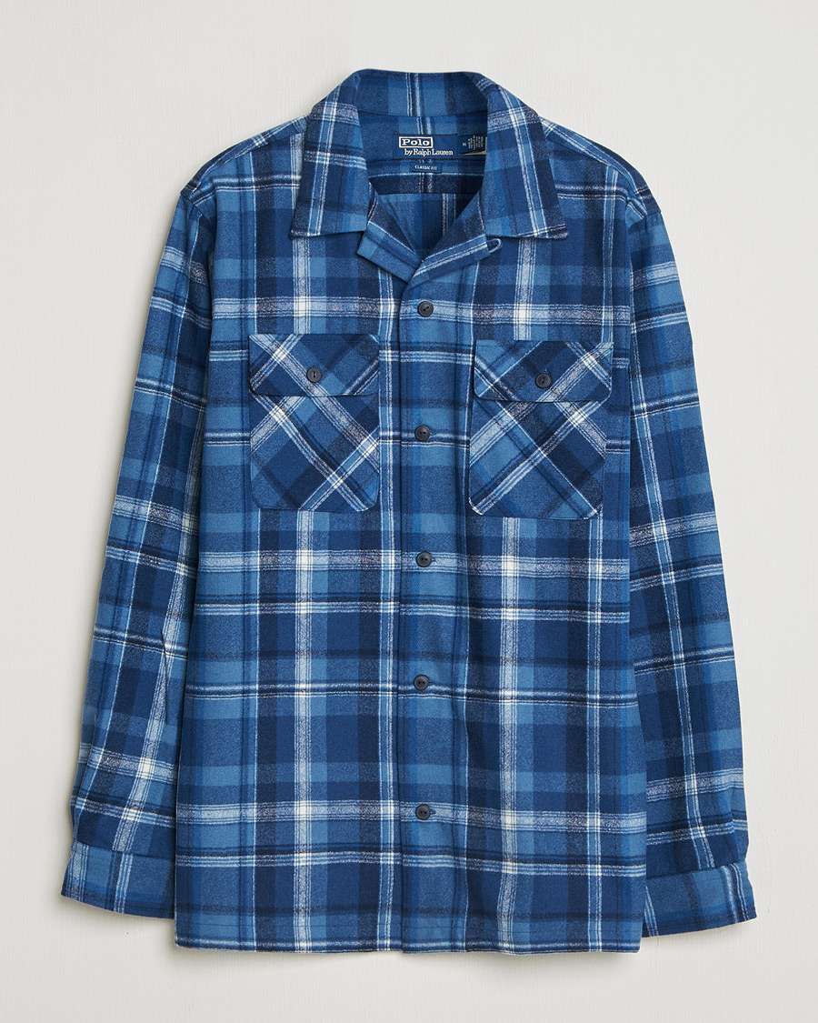 Uomini | Camicie | Polo Ralph Lauren | Plainweave Wool Pocket Shirt Blue Heather Multi