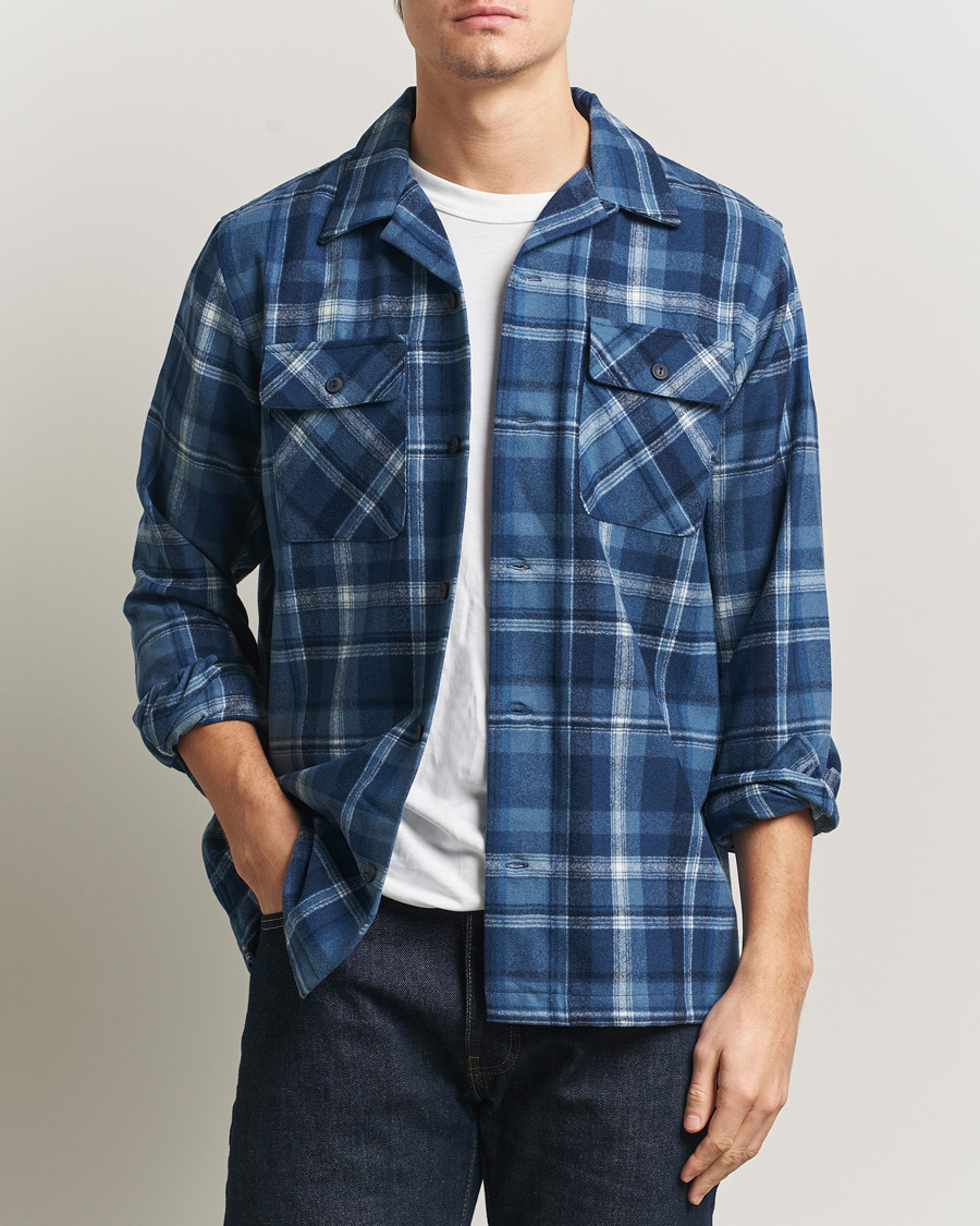 Uomini | Camicie | Polo Ralph Lauren | Plainweave Wool Pocket Shirt Blue Heather Multi