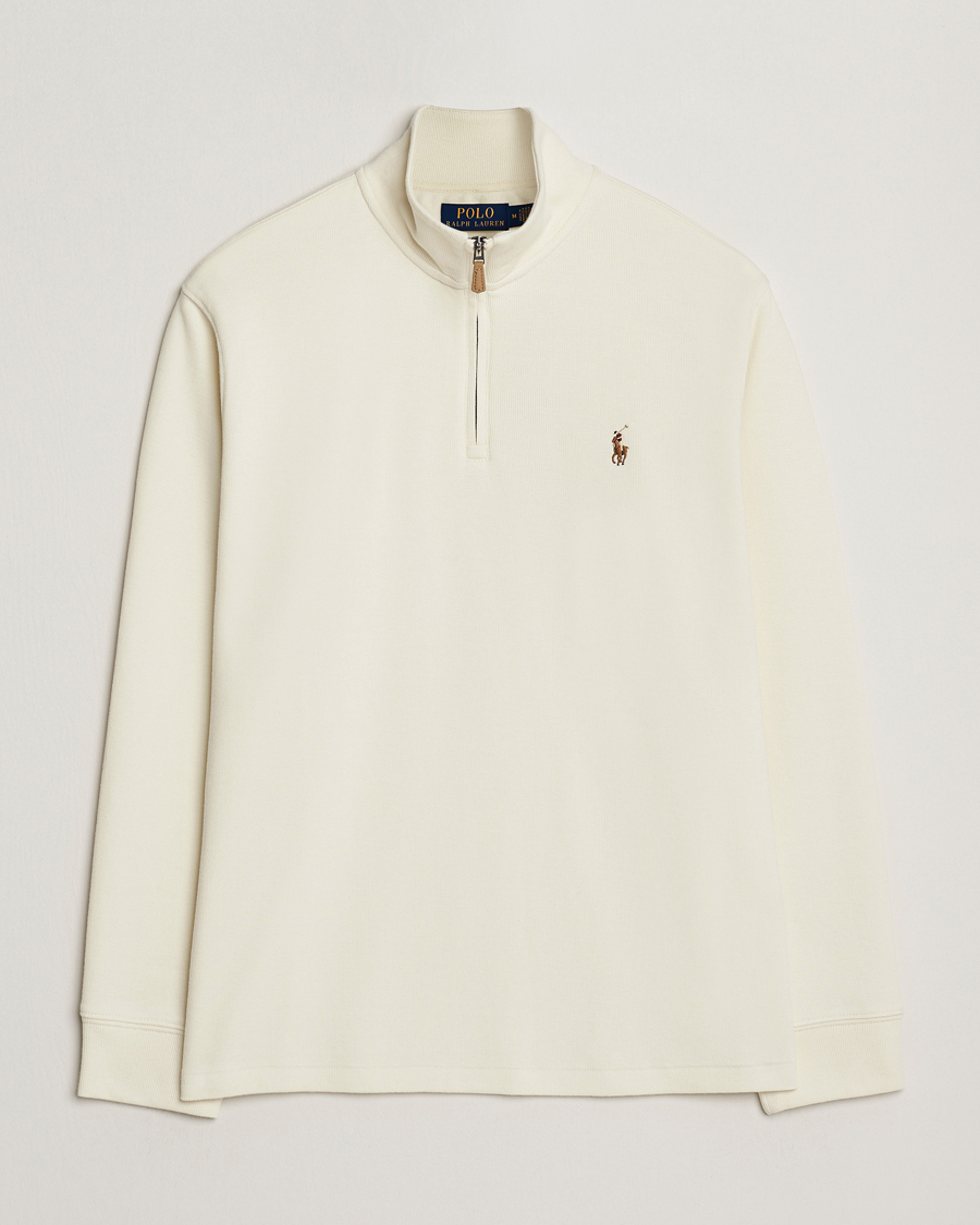 Uomini | Maglieria | Polo Ralph Lauren | Double Knitted Half Zip Parchment Cream