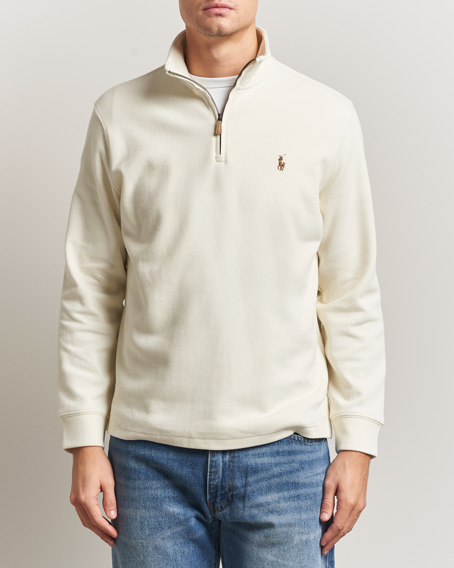 Uomini | Maglieria | Polo Ralph Lauren | Double Knitted Half Zip Parchment Cream