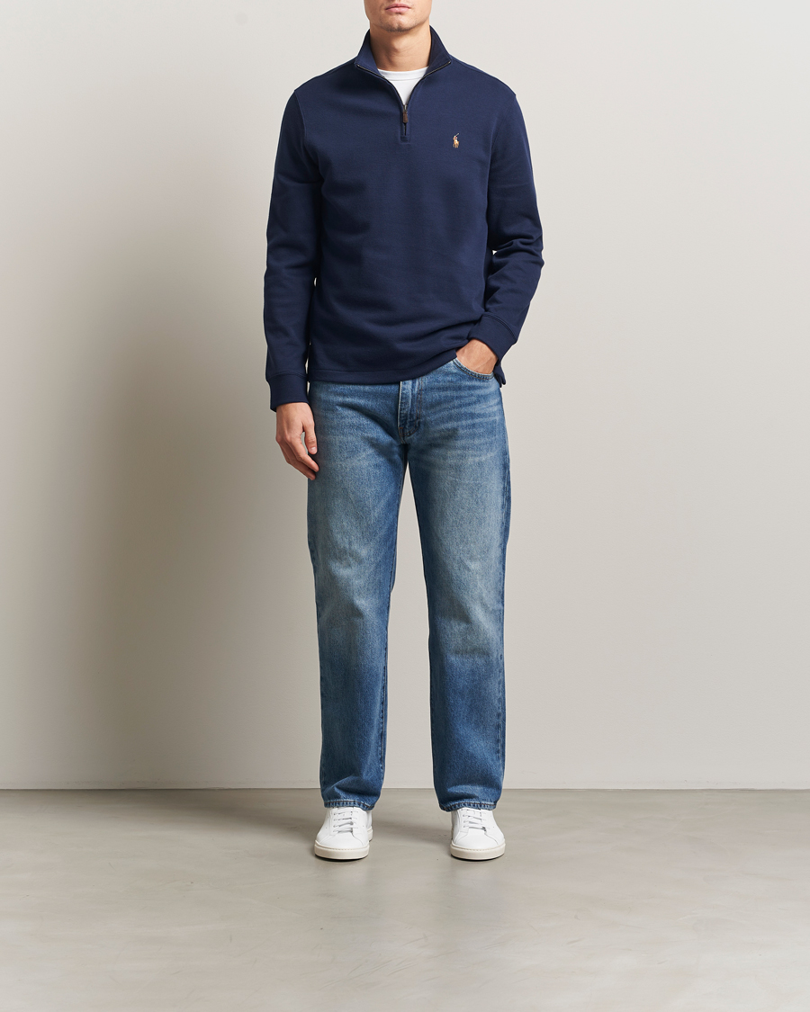 Uomini | Maglieria | Polo Ralph Lauren | Double Knitted Half Zip Cruise Navy