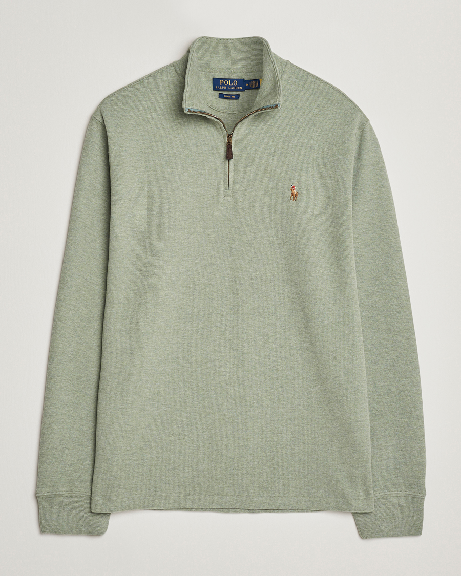 Uomini | Maglieria | Polo Ralph Lauren | Double Knitted Half Zip Greenery Heather