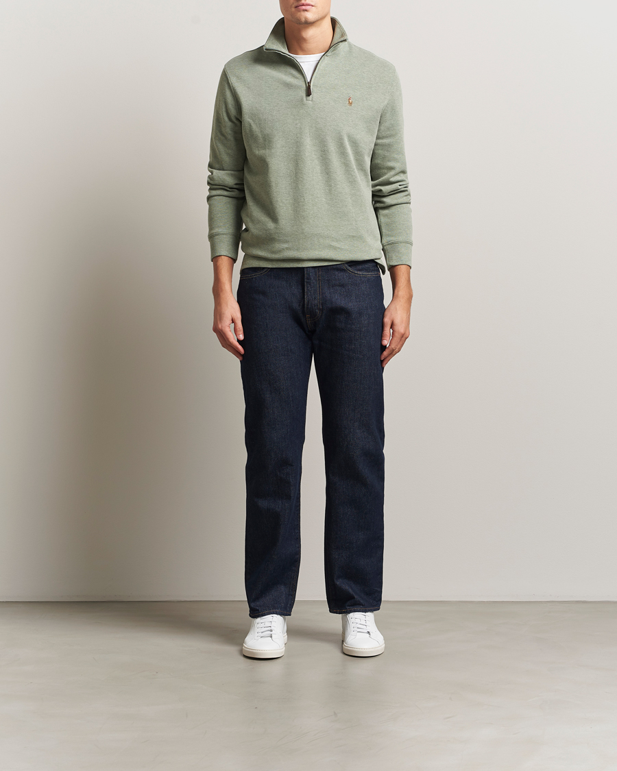 Uomini | Maglieria | Polo Ralph Lauren | Double Knitted Half Zip Greenery Heather