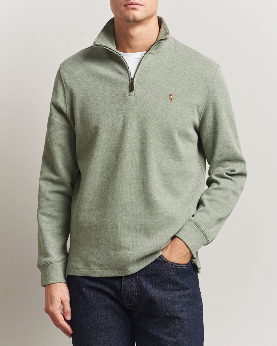 Uomini | Maglieria | Polo Ralph Lauren | Double Knitted Half Zip Greenery Heather