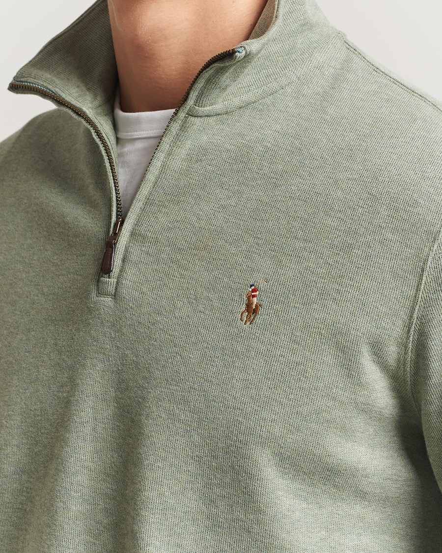 Uomini | Maglieria | Polo Ralph Lauren | Double Knitted Half Zip Greenery Heather