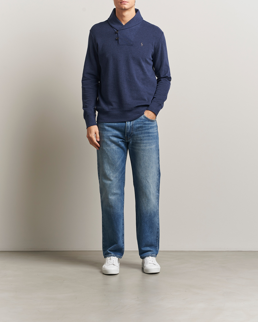 Uomini | Maglieria | Polo Ralph Lauren | Double Knitted Shawl Collar Sweater Navy Heather