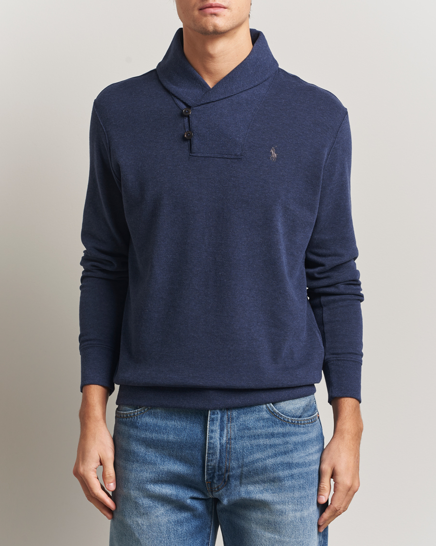 Uomini | Maglieria | Polo Ralph Lauren | Double Knitted Shawl Collar Sweater Navy Heather