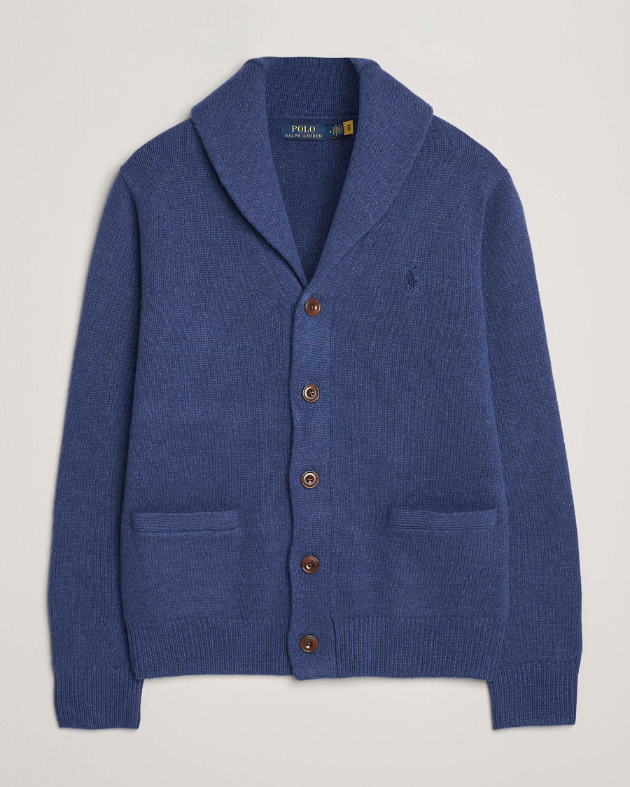 Uomini | Maglieria | Polo Ralph Lauren | Wool/Cashmere Shawl Collar Cardigan Navy Heather