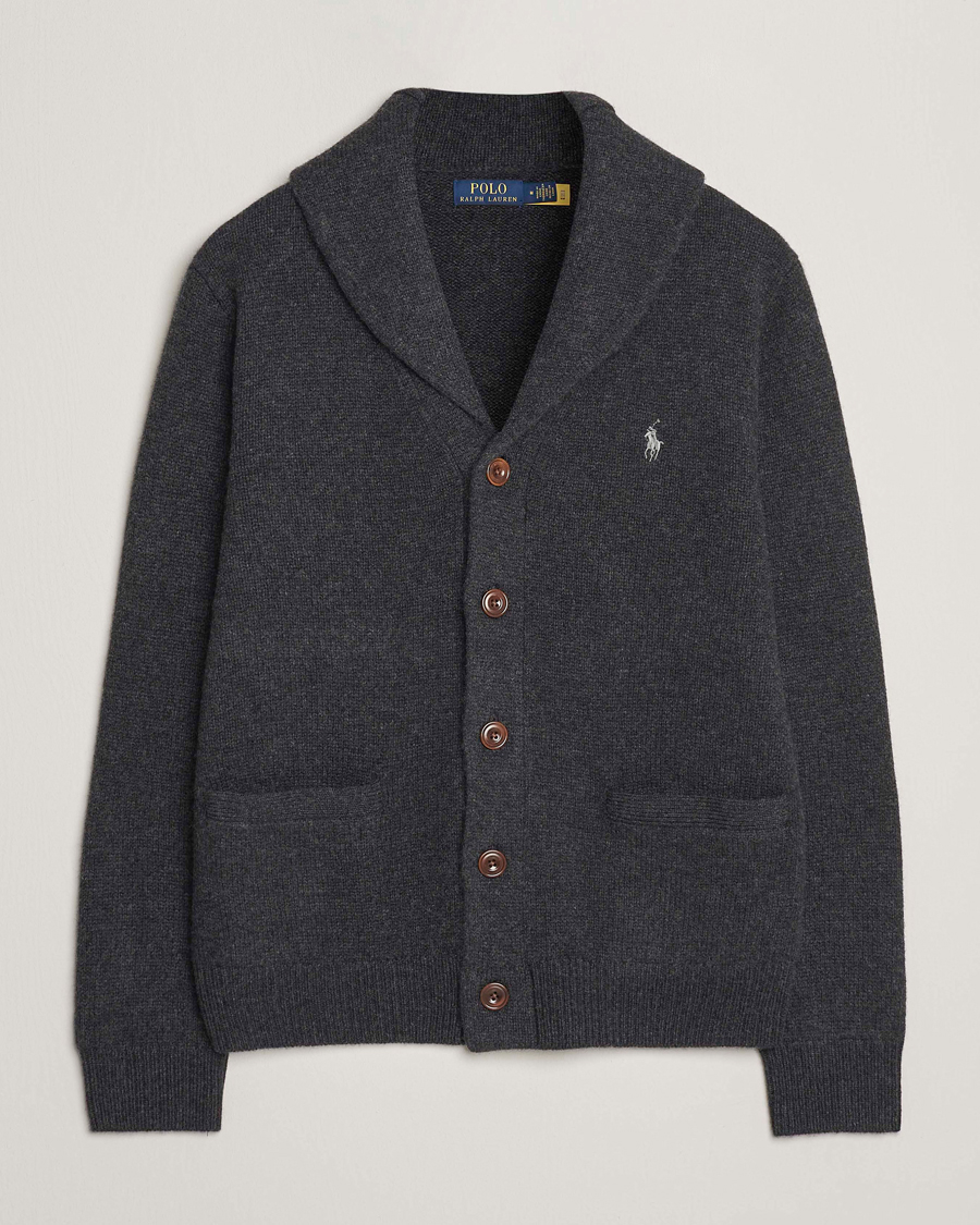 Uomini | Maglieria | Polo Ralph Lauren | Wool/Cashmere Shawl Collar Cardigan Granite Heather