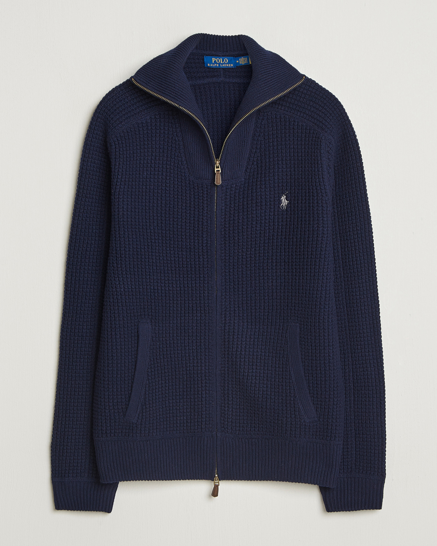 Uomini | Maglieria | Polo Ralph Lauren | Cotton/Wool Full Zip Hunter Navy