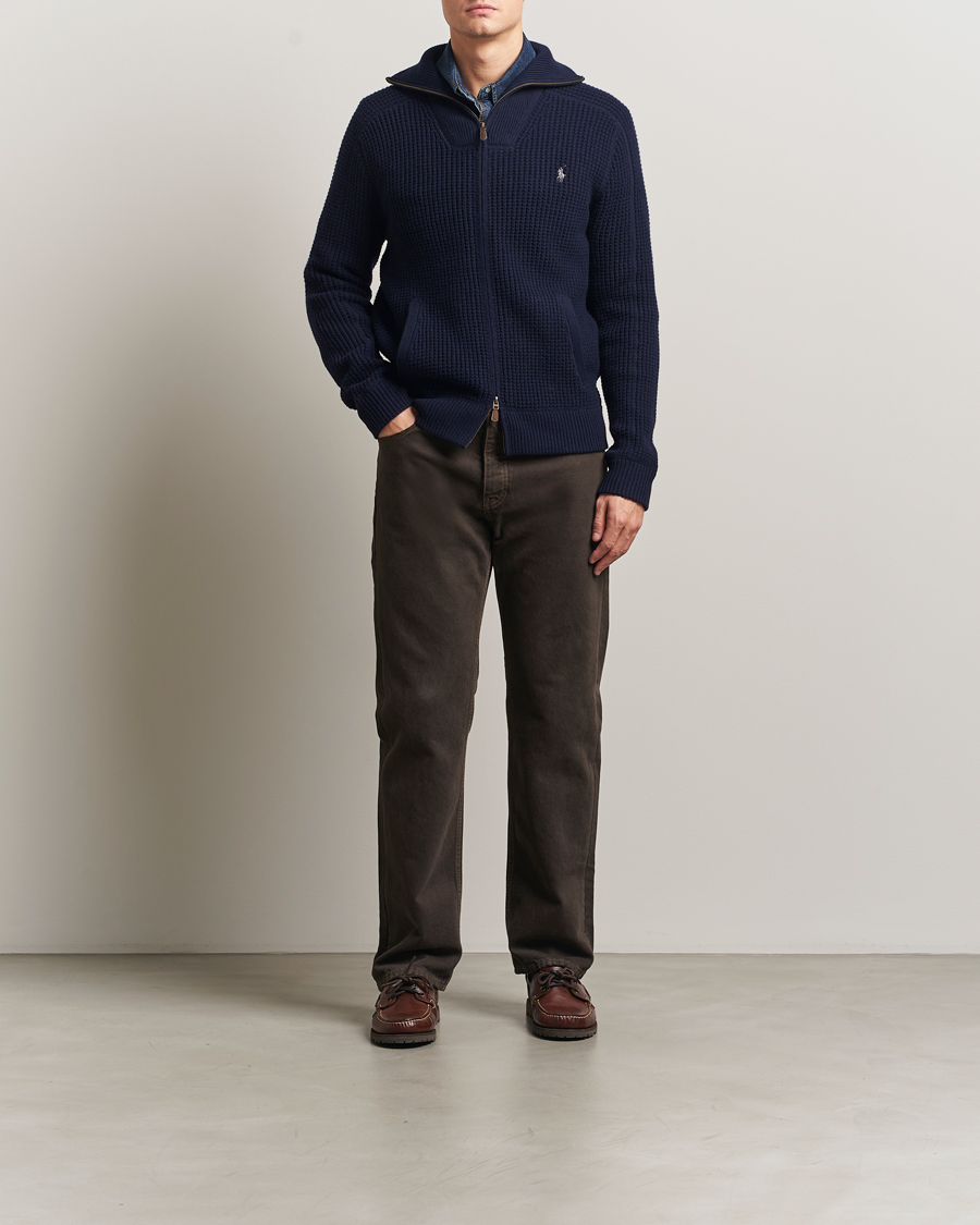 Uomini | Maglieria | Polo Ralph Lauren | Cotton/Wool Full Zip Hunter Navy