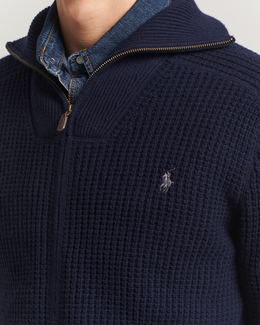 Uomini | Maglieria | Polo Ralph Lauren | Cotton/Wool Full Zip Hunter Navy