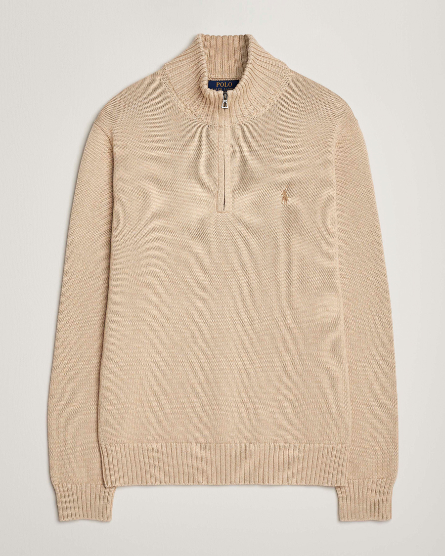 Uomini | Maglieria | Polo Ralph Lauren | Cotton Pullover Half Zip Dune Melange