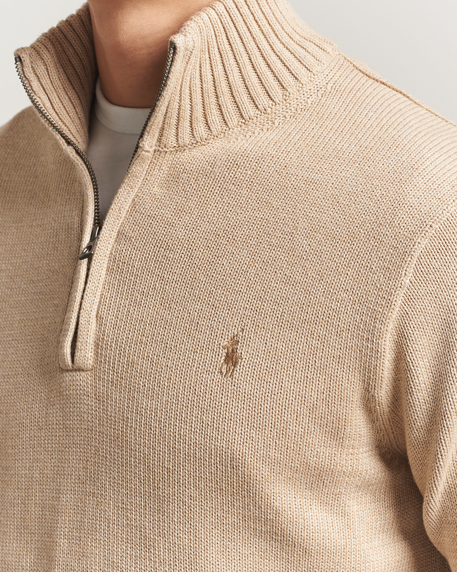 Uomini | Maglieria | Polo Ralph Lauren | Cotton Pullover Half Zip Dune Melange
