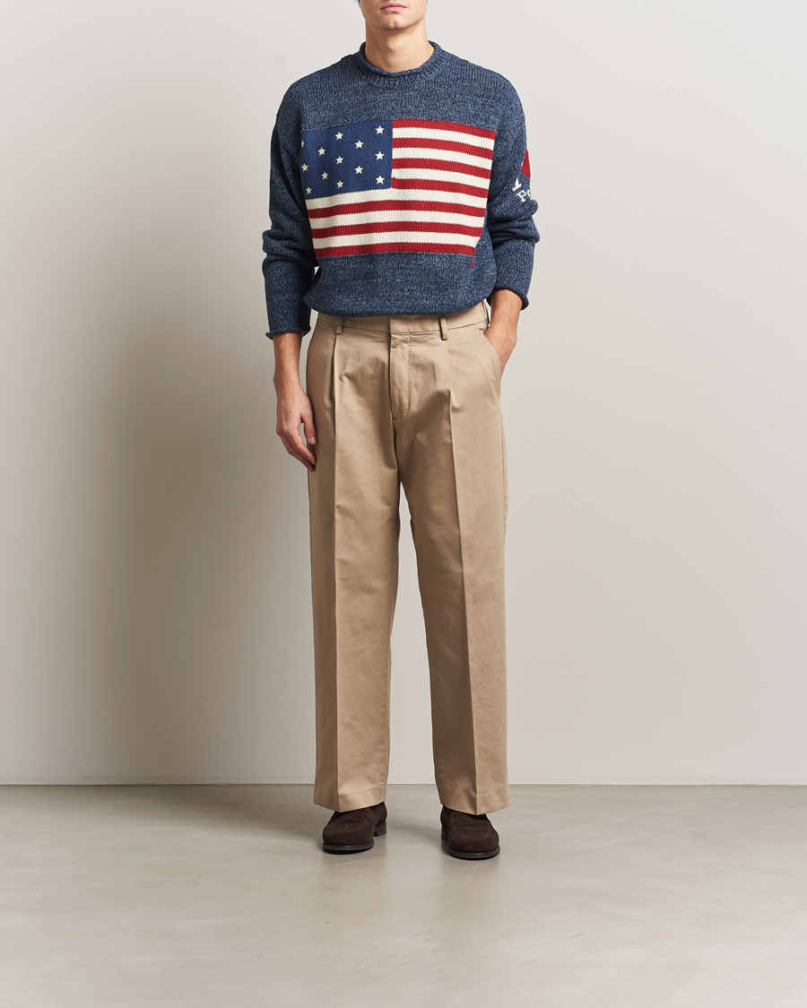 Uomini | Maglieria | Polo Ralph Lauren | Cotton Flag Sweater Blue Marl