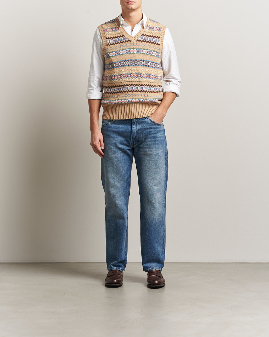 Uomini | Maglieria | Polo Ralph Lauren | Cotton Wool Long Sleeve Sweater Tan Multi
