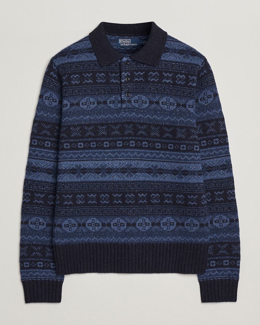 Uomini | Maglieria | Polo Ralph Lauren | Wool/Linen Blend Long Sleeve Sweater Navy Multi