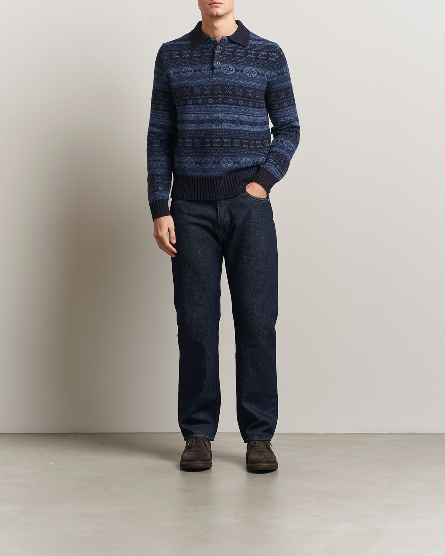 Uomini | Maglieria | Polo Ralph Lauren | Wool/Linen Blend Long Sleeve Sweater Navy Multi