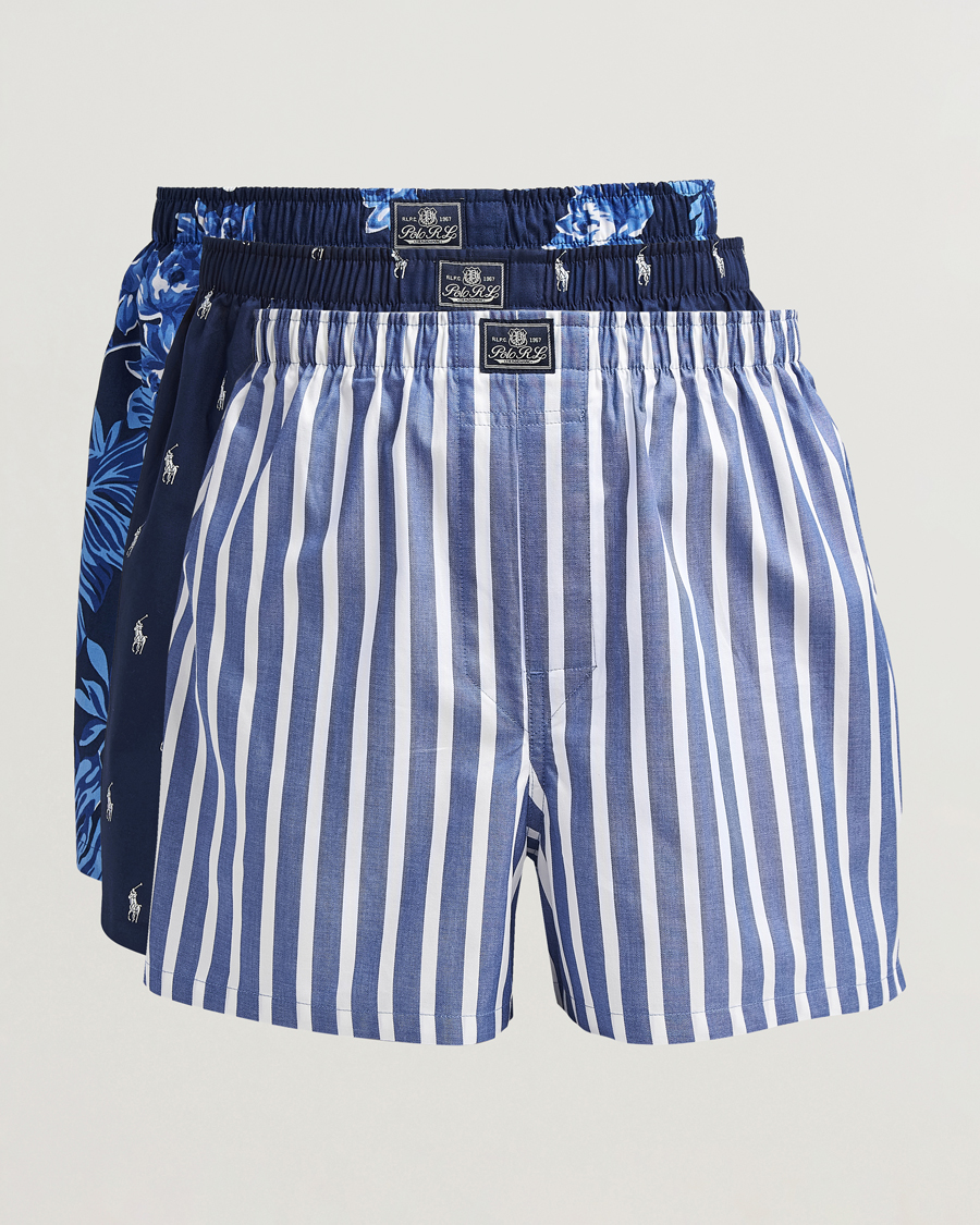 Uomini | Biancheria intima | Polo Ralph Lauren | 3-Pack Woven Boxer Blue/Navy
