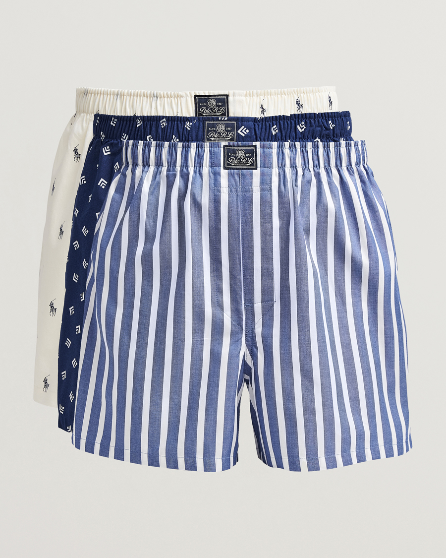 Uomini | Biancheria intima | Polo Ralph Lauren | 3-Pack Woven Boxer Blue/Navy/White