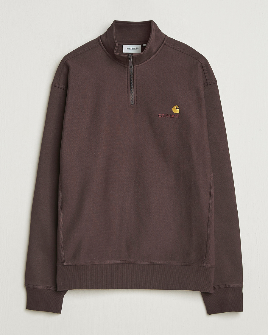 Uomini | Maglieria | Carhartt WIP | Half Zip American Script Sweat Palisander