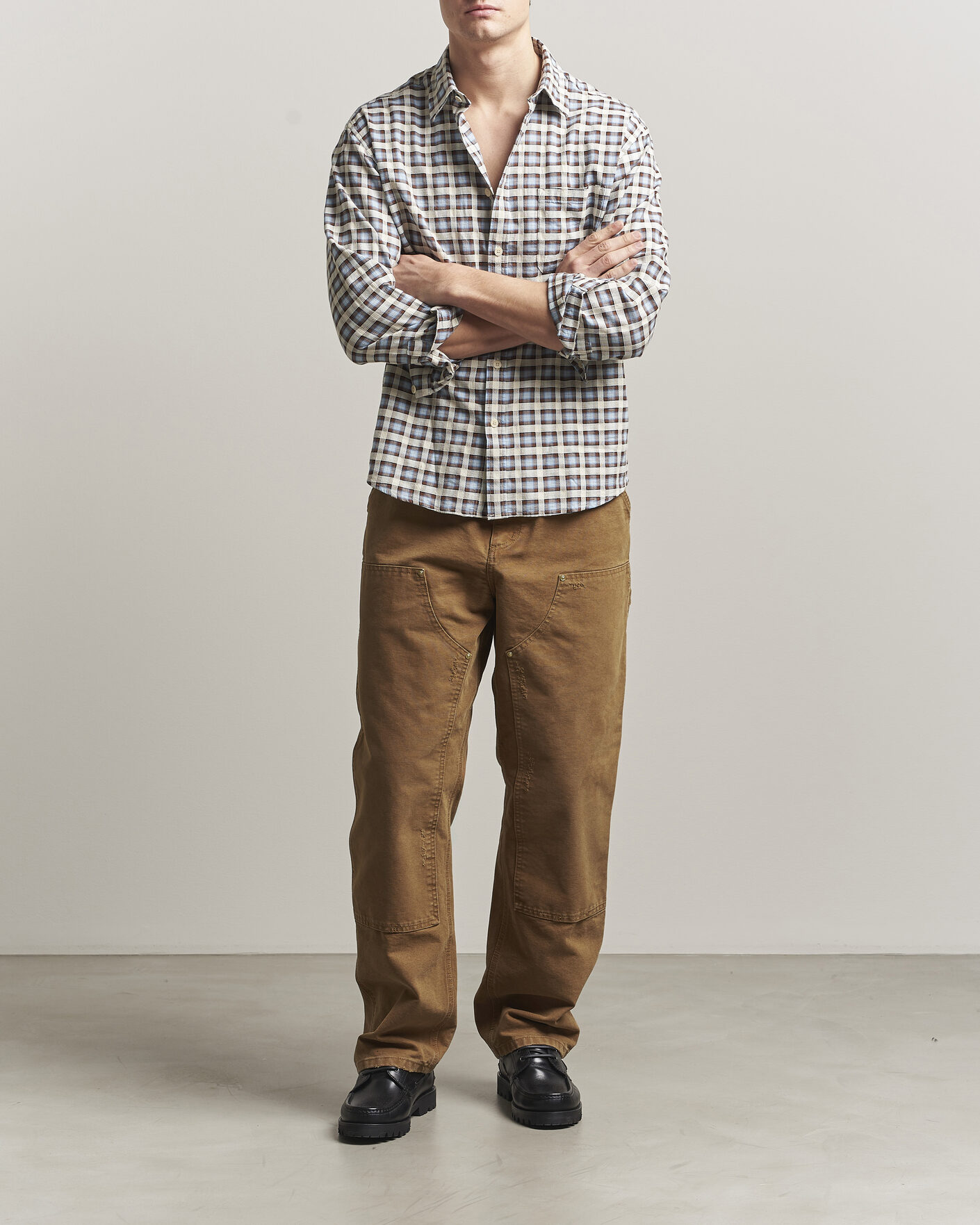 Uomini | Pantaloni | Carhartt WIP | Double Knee Pants Hamilton Brown Grind Washed