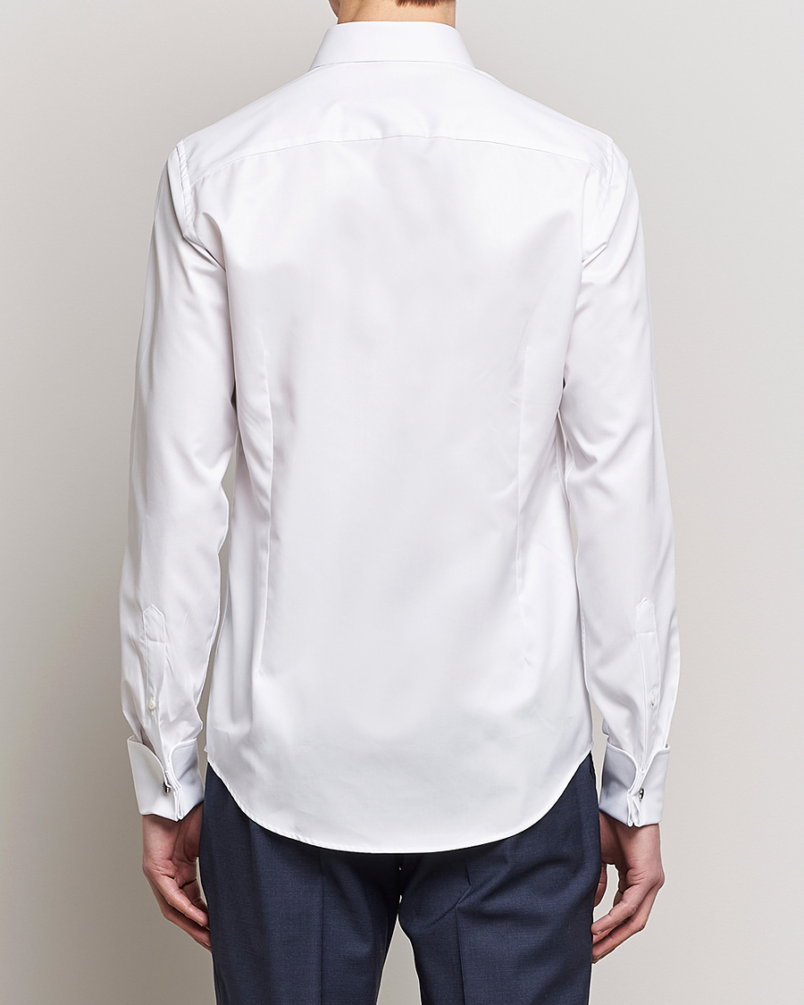 Uomini | Camicie | Stenströms | Superslim Double Cuff Cotton Shirt White