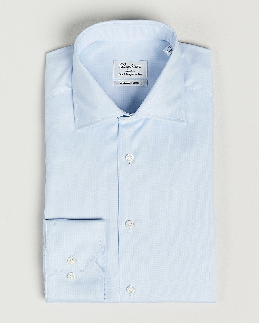 Uomini | Camicie | Stenströms | Slimline X-Long Sleeve Shirt Light Blue