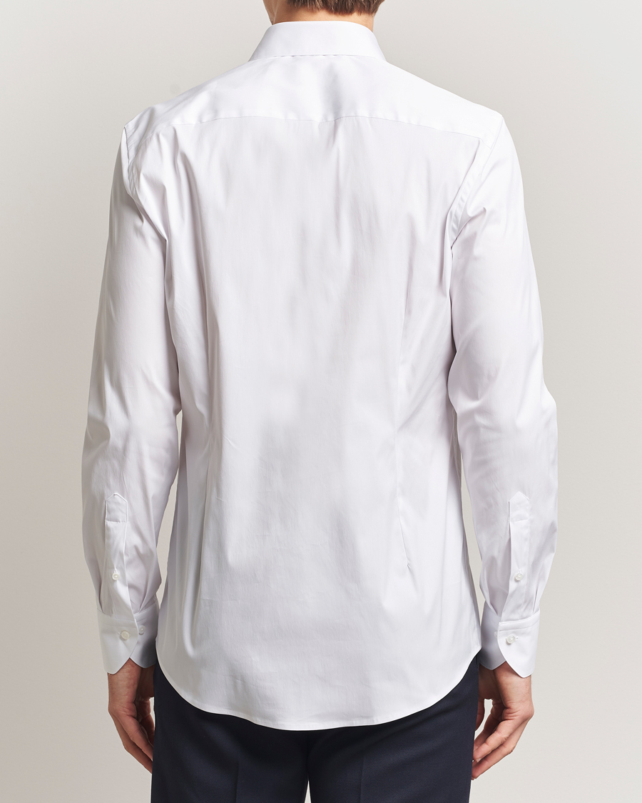 Uomini | Camicie | Stenströms | Slimline Cotton Stretch Shirt White